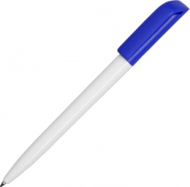 Ручка пластиковая шариковая Carolina Solid Color, белая с синим