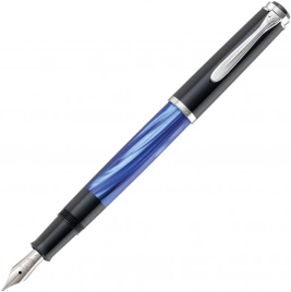 Ручка перьевая Pelikan Elegance Classic M205 (PL801966) Blue-Marbled F перо сталь нержавеющая подар.кор.