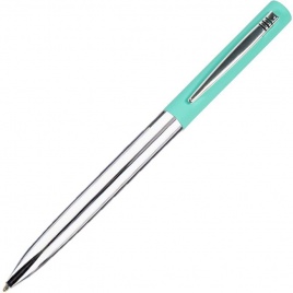 Ручка металлическая шариковая B1 Clipper, серебристая с бирюзовым