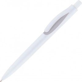 Ручка пластиковая шариковая Solke Focus, белая с серым