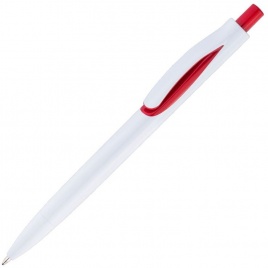 Ручка пластиковая шариковая Vivapens Focus, белая с красным