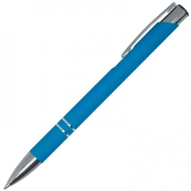 Ручка металлическая шариковая Z-PEN, COSMO Soft Touch, голубая