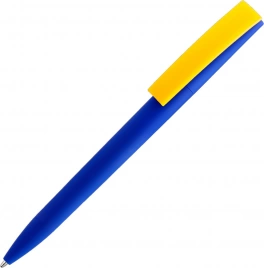 Ручка пластиковая шариковая Solke ZETA SOFT MIX, синяя с жёлтым