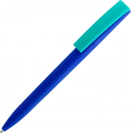 Ручка пластиковая шариковая Solke Zeta Soft Blue Mix, синяя с бирюзовым