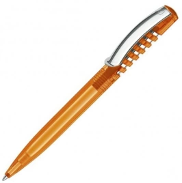 Шариковая ручка Senator New Spring Clear clip metal, оранжевая