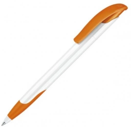 Шариковая ручка Senator Challenger Basic Polished Soft Grip, белая с оранжевым