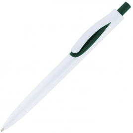 Ручка пластиковая шариковая Solke Focus, белая с зелёным