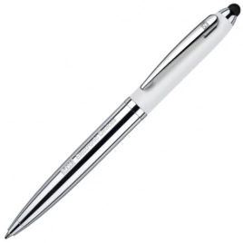 Шариковая ручка Senator Nautic Touch Pad Pen, серебристая с белым