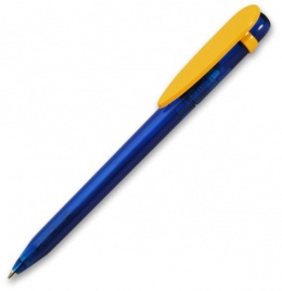 Ручка пластиковая шариковая Grant Arrow Classic Color Transparent , тёмно-синяя с жёлтым