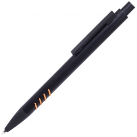 Ручка металлическая шариковая B1 Tatoo, чёрная с оранжевым