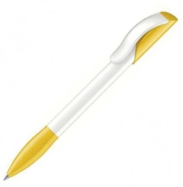 Шариковая ручка Senator Hattrix Polished Basic, белая с жёлтым
