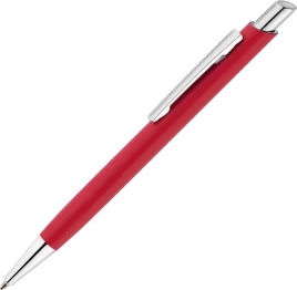 Ручка металлическая шариковая Vivapens ELFARO SOFT, красная с серебристым