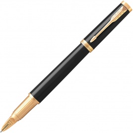 Ручка 5й пишущий узел Parker Ingenuity L F500 (1931462) LaqBlack GT F черные чернила подар.кор.