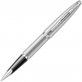 Ручка роллер Waterman Carene (S0909870) Essential Silver ST F черные чернила подар.кор.