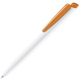 Шариковая ручка Senator Dart Basic Polished, белая с оранжевым