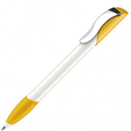 Шариковая ручка Senator Hattrix Polished Basic Soft grip zone Clip Metal, жёлтая