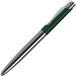 Ручка металлическая шариковая B1 Cardinal, серебристая с зелёным