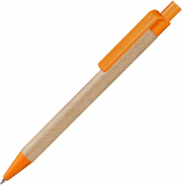 Ручка картонная шариковая Vivapens Viva New, натуральная с оранжевым