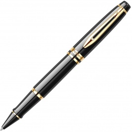 Ручка роллер Waterman Expert 3 (S0951680) Black Laque GT F черные чернила подар.кор.