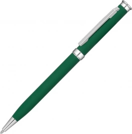Ручка металлическая шариковая Vivapens METEOR SOFT, зелёная с серебристым