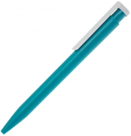 Ручка пластиковая шариковая Stanley, бирюзовая с белым