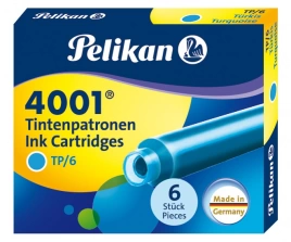Картридж Pelikan INK 4001 TP/6 (PL301705) бирюзовые чернила для ручек перьевых (6шт)