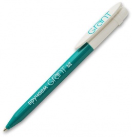 Ручка пластиковая шариковая Grant Arrow Bicolor, бирюзовая с белым