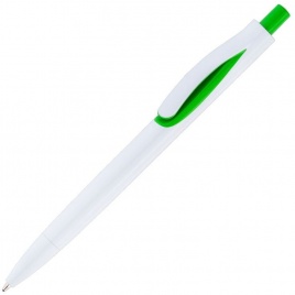 Ручка пластиковая шариковая Vivapens Focus, белая с салатовым