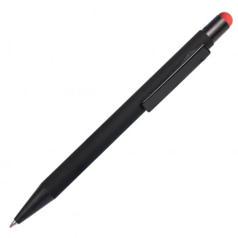 Ручка металлическая шариковая B1 FACTOR BLACK со стилусом, чёрная с красным