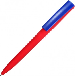 Ручка пластиковая шариковая Solke ZETA SOFT MIX, красная с синим
