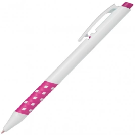 Ручка пластиковая шариковая Z-PEN, Lubimbi, белая с розовым