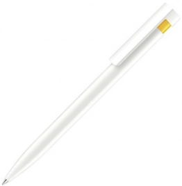 Шариковая ручка Senator Liberty Basic Polished, белая с жёлтым