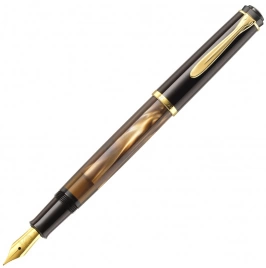 Ручка перьевая Pelikan Elegance Classic M200 (PL808880) Brown Marbled F перо сталь нержавеющая/позолота карт.уп.