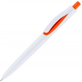 Ручка пластиковая шариковая Solke Focus, белая с оранжевым