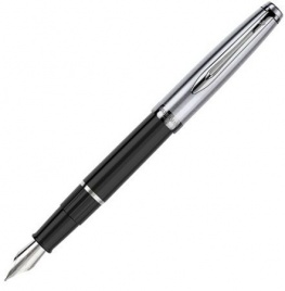 Ручка перьевая Waterman Embleme (2100375) Black CT F перо сталь нержавеющая подар.кор.