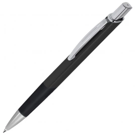 Ручка металлическая шариковая B1 Square, чёрная  с серебристым