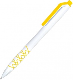 Шариковая ручка Neopen N11, белая с жёлтым