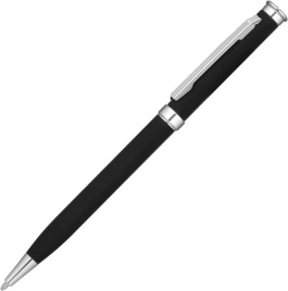 Ручка металлическая шариковая Vivapens METEOR SOFT, чёрная с серебристым