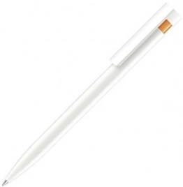 Шариковая ручка Senator Liberty Basic Polished, белая с оранжевым