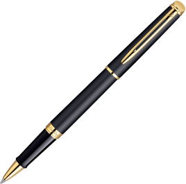 Ручка роллер Waterman Hemisphere (S0920750) Matte Black GT F черные чернила подар.кор.