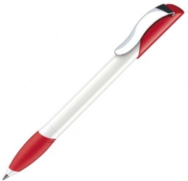 Шариковая ручка Senator Hattrix Polished Basic Soft grip zone Clip Metal, красная
