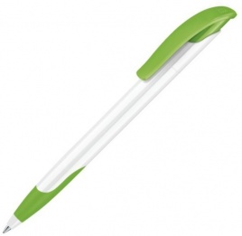 Шариковая ручка Senator Challenger Basic Polished Soft Grip, белая с салатовым