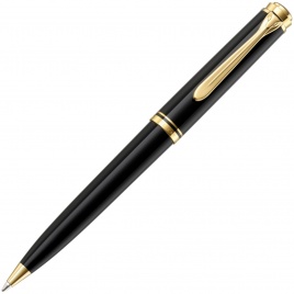 Ручка шариковая Pelikan Souveraen K 800 (PL996983) Black GT M черные чернила подар.кор.