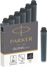 Картридж Parker Quink Z17 MINI (1950407) черный чернила для ручек перьевых (6шт)