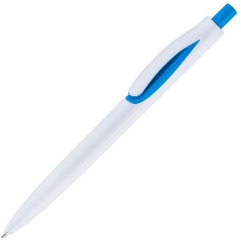 Ручка пластиковая шариковая Vivapens Focus, белая с голубым фото 1
