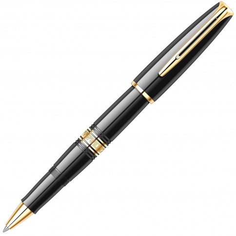 Ручка роллер Waterman Charleston 13007 T (S0701000) Black GT F черные чернила подар.кор. фото 1