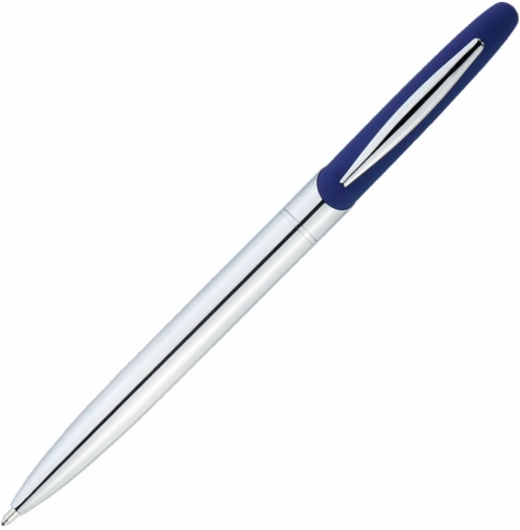 Ручка металлическая шариковая Vivapens Aris Soft, серебристая с синим фото 3