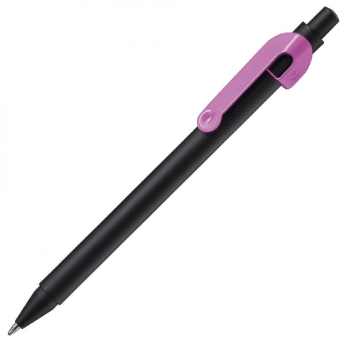 Ручка металлическая шариковая B1 Snake, чёрная с розовым фото 1