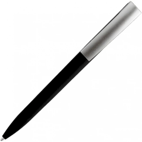 Ручка пластиковая шариковая Solke ZETA SOFT MIX, чёрная с серебристым фото 3