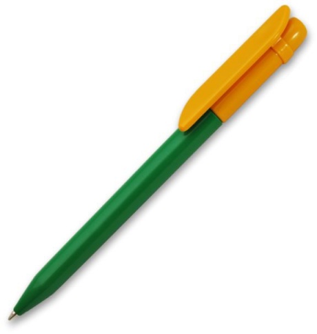 Ручка пластиковая шариковая Grant Arrow Bicolor, зёлёная с жёлтым фото 1